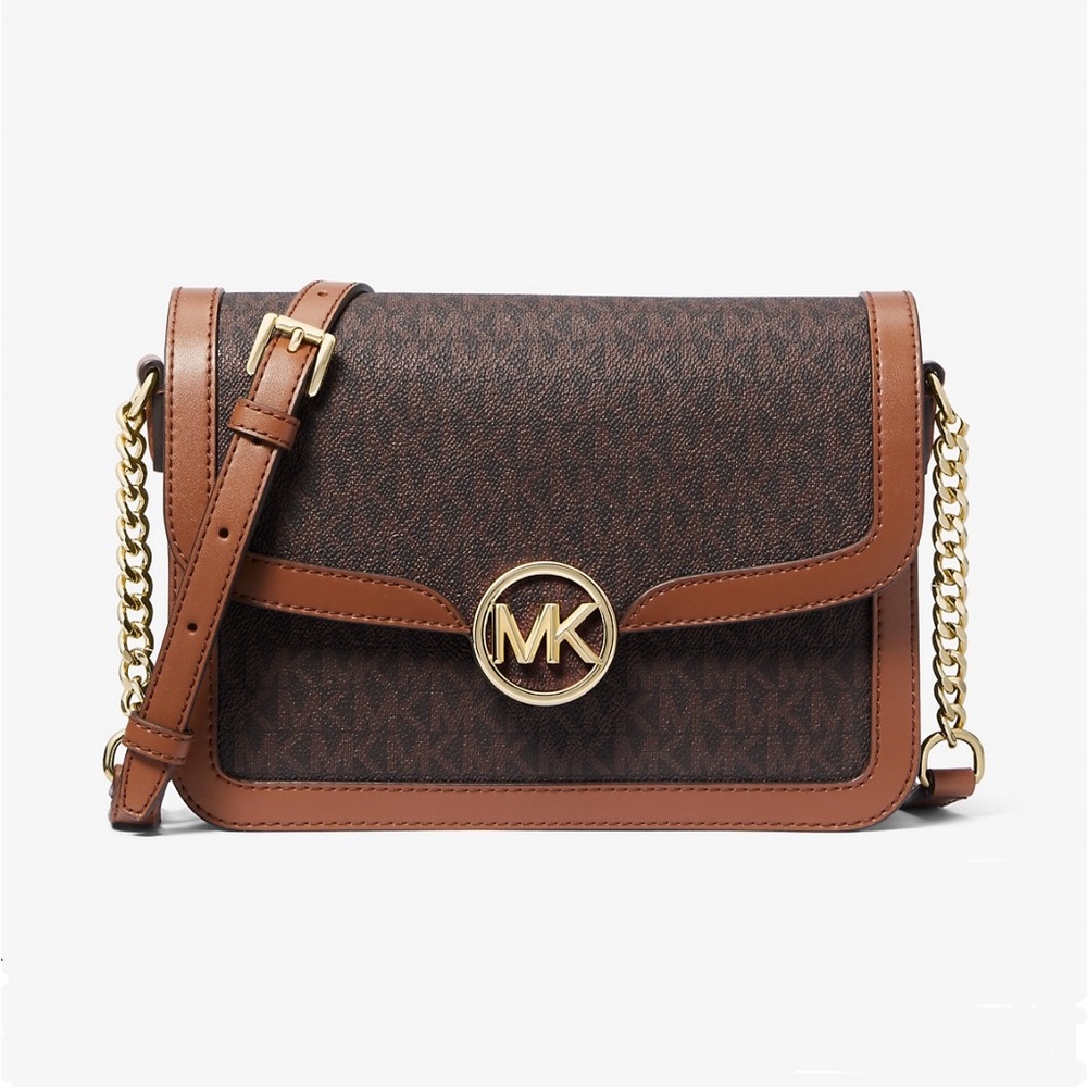 Michael Kors Leida Medium Signature Logo Shoulder Bag
